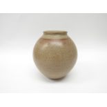 A 'Made In Cley' Studio Pottery vase, oatmeal glaze, stamped mark to base.