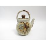 AGNETE HOY (1914-2000) A studio porcelain tea pot, painted and incised decoration.