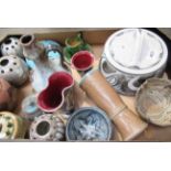 A collection of studio pottery including Winchcombe,