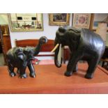 African ebony carved wood elephants (2)