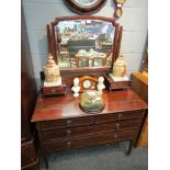 An Edwardian mahogany and strung inlaid dressing table