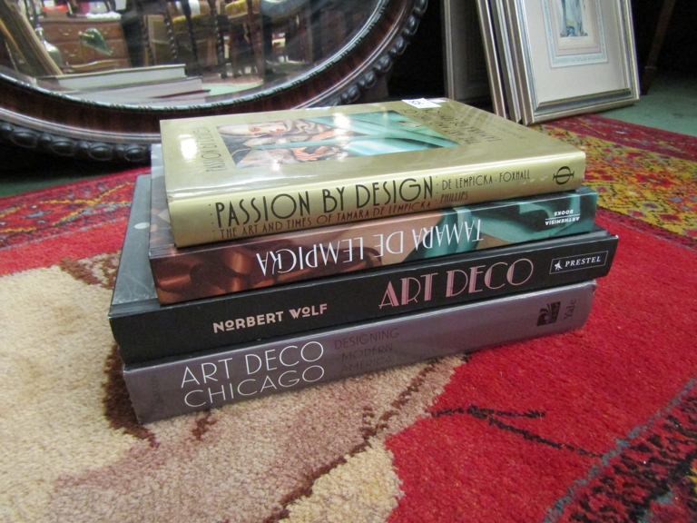 Four assorted Art Deco related books including 'Art Deco Chicago, Designing Modern America', by R.