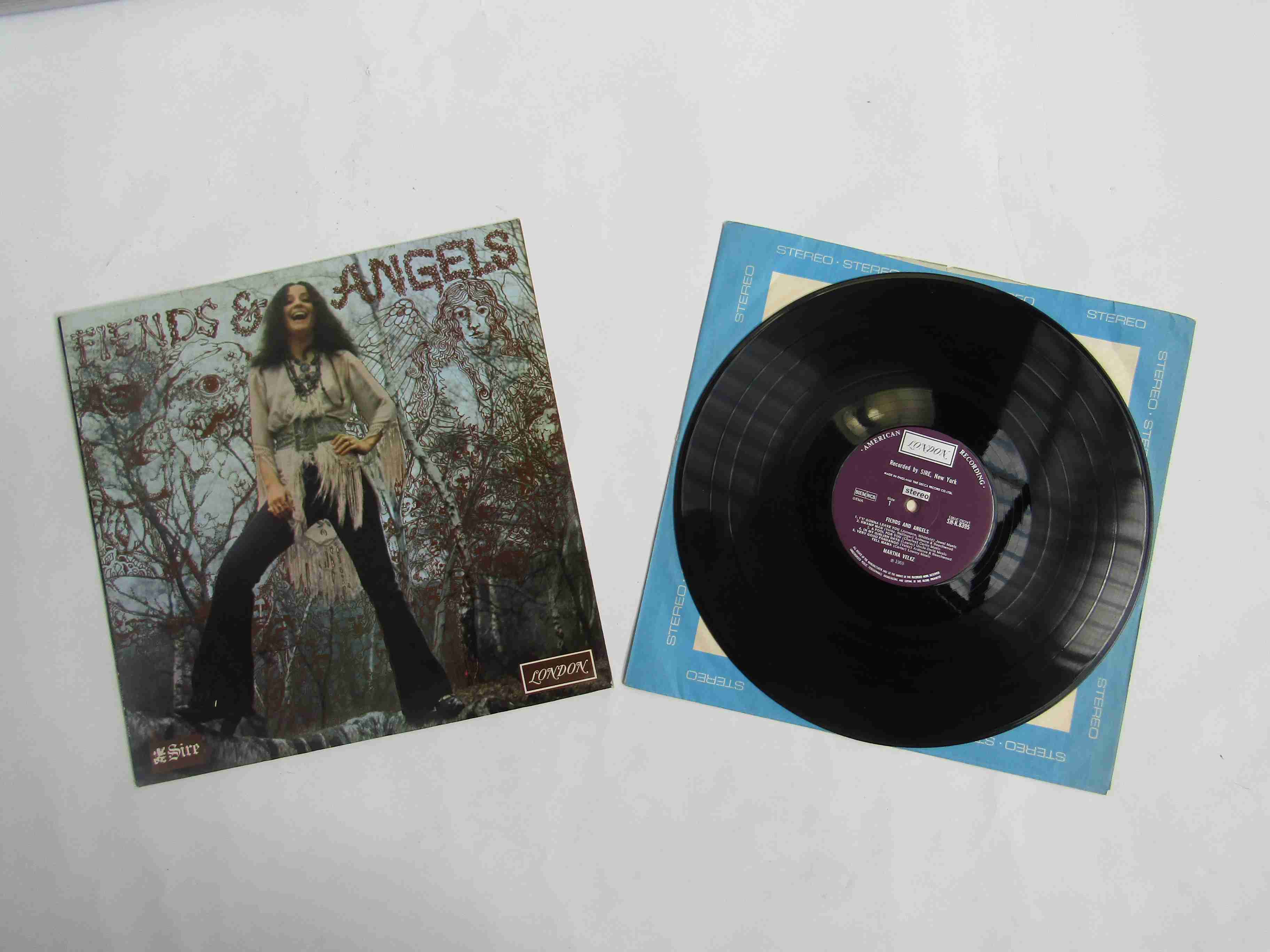 MARTHA VELEZ: 'Fiends & Angels' LP, London SHK 8395 (media G+,