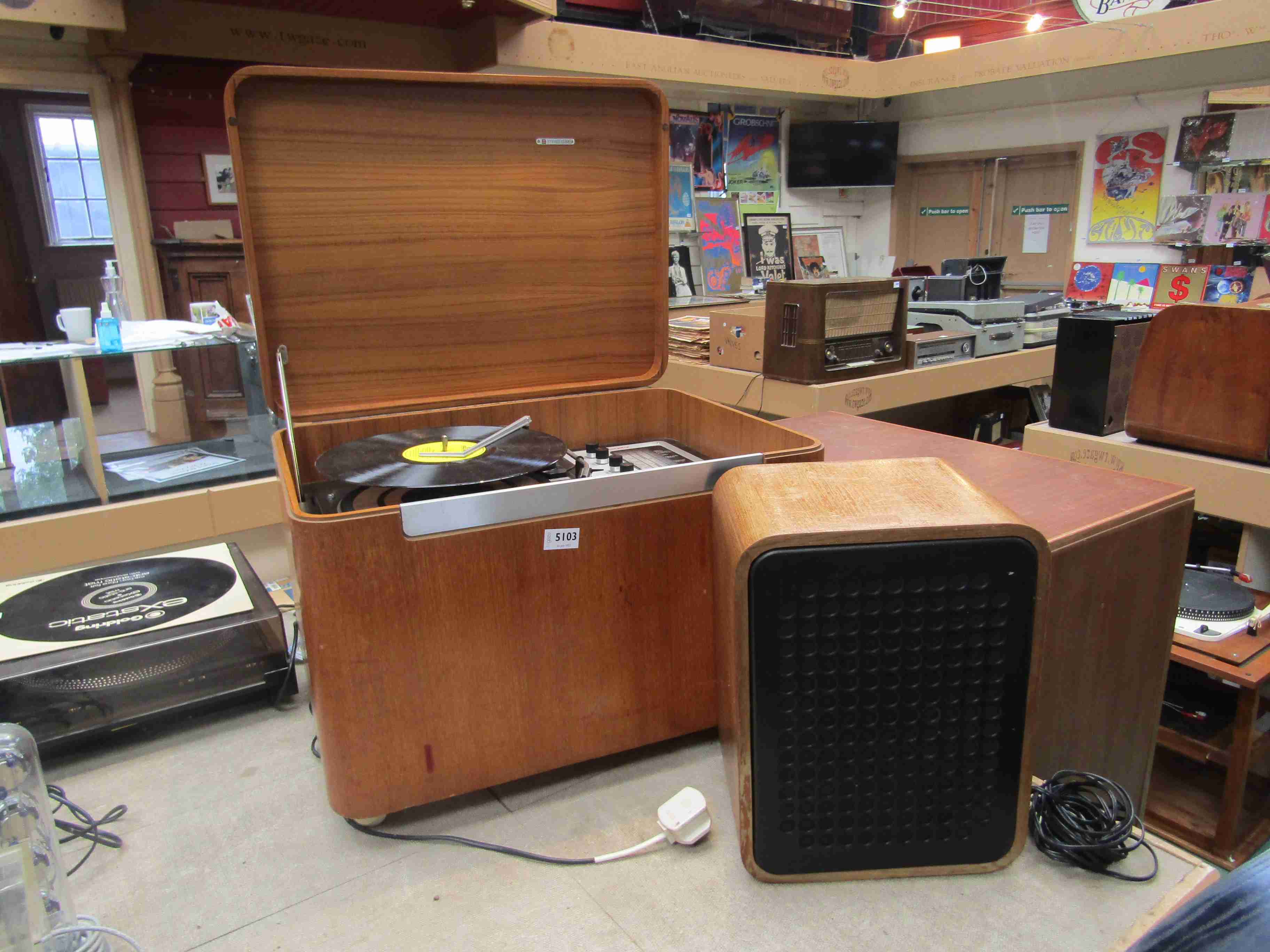 A Murphy A 900 SR ' Stereo Cube' radiogram with one speaker