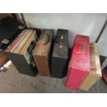 Five cases of mixed LP's and 78's