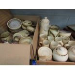 A quantity of pottery jugs,