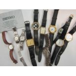 A quantity of wristwatches including Tissot & Seiko