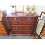 A Georgian style modern chest of two over three drawers,