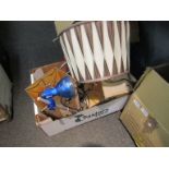 A box containing miscellaneous lamps and shades etc including Ikea examples