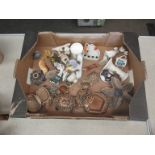 A box of miniature ceramics including Wade