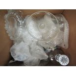 Two boxes of mixed glassware to include Royal memorabilia, dishes,