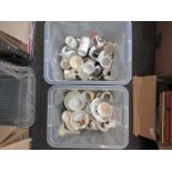 Two boxes of 19th Century souvenir teacups,