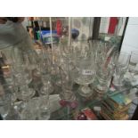 A collection of 19th Century drinking glasses including rummers