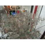 A collection of 19th Century drinking glasses including rummers