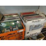 Two boxes of LP records including Jim Reeves