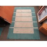 Two blue ground modern rugs