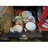 A box containing Noritake 'Legendary' design table wares and a box of Fine Dining Company white