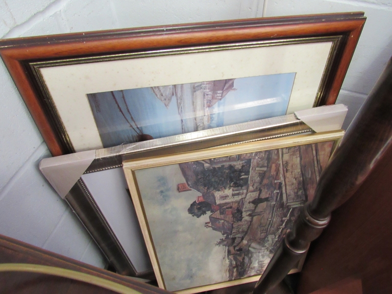 Four framed and glazed pictures of mixed scenes and decorative wall art