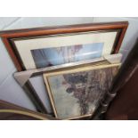 Four framed and glazed pictures of mixed scenes and decorative wall art