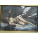 A limited edition print of nude female, gilt framed and glazed,