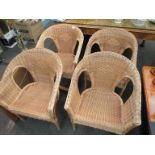 Four wicker conservatory tub chairs