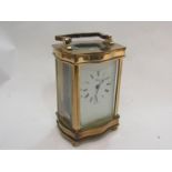 A Henley brass cased carriage clock with Roman numeral dial
