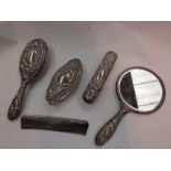A collection of silver backed dressing table items (5)