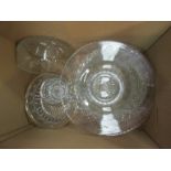 Six cut glass bowls including lead crystal,
