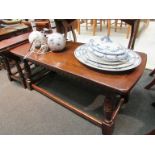 A modern oak coffee table and drop flap occasional table (2)