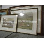 Two original Russian watercolours, indistinctly signed Both framed and glazed.
