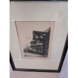 An engraving of The Bell and Steelyard, Woodbridge after morton Matthews, pencil signed to margin,