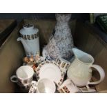A Meakin coffee set, West German vase, Hummel figures, Beswick pony, Portmeirion,