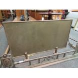 A copper and brass fire screen,