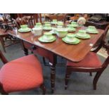 A 19th Century mahogany Pembroke table with single drawer on turned legs