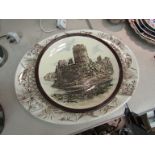 An EBD Burslem "Chinese" pattern platter together with a Royal Doulton "Pembroke Castle" wall