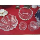 A selection of Dartington glassware including fruit bowls,