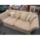 A Knoll style three seater sofa with drop-ends and cushions