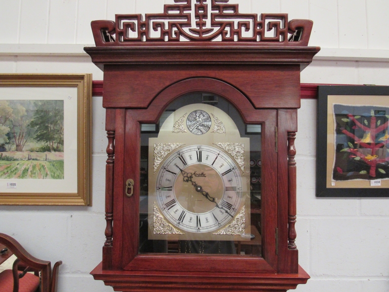 A 20th Century Moathe of Germany longcase clock with Eastern stylised case - Image 2 of 2