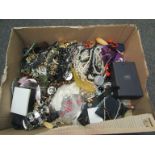 A box of mixed costume jewellery