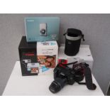 A Canon EOS 40D digital SLR camera with 55-200mm and EFS 17-85mm lenses. box and accessories.