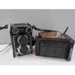 A Minolta Autocord twin lens reflex camera