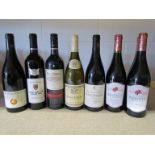Eight bottles of various wines including Beaujolais-Villages, 2015 Saint Emilion Grand Cru,