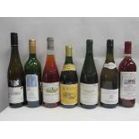 14 bottles of various white and rose wine including 2017 Porcupine Ridge, 1997 Touraine Sauvignon,