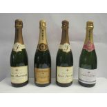 Four bottles of various Champagnes including A.