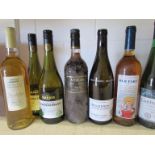 12 bottles of various white and rose wines including Chardonnay, Burgundy, Chablis,