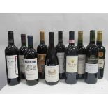 10 bottles of red wine including 1996 Foderoc Bergerac, 2006 Barolo, 2000 Mapa Merlot,