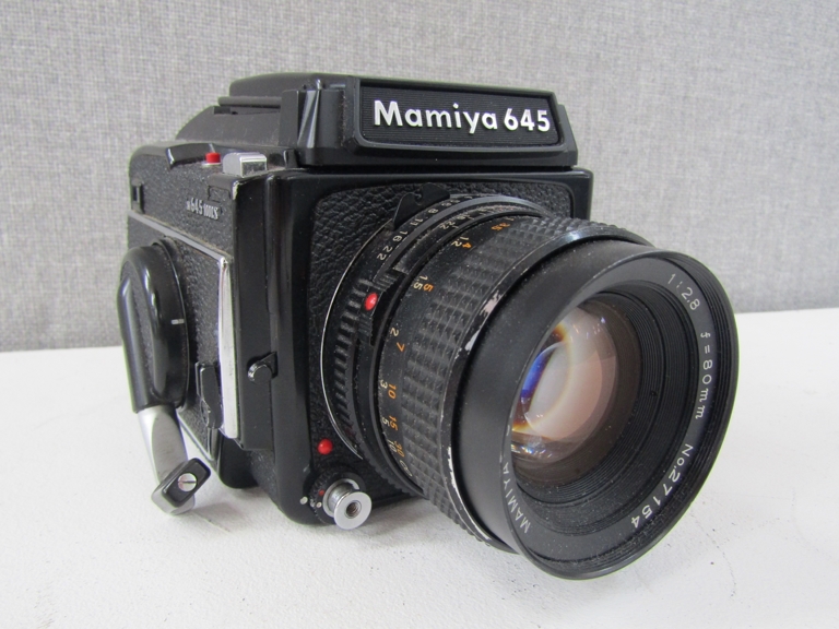 A Mamiya 645 1000S medium format camera