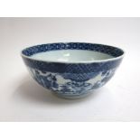 A 19th Century Chinese blue and white bowl with character marks to base,