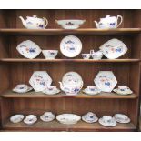A quantity of New Hall Doll's House pattern tablewares and teawares pattern No.