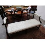 A 19th Century mahogany framed chair back settee with cream upholstery